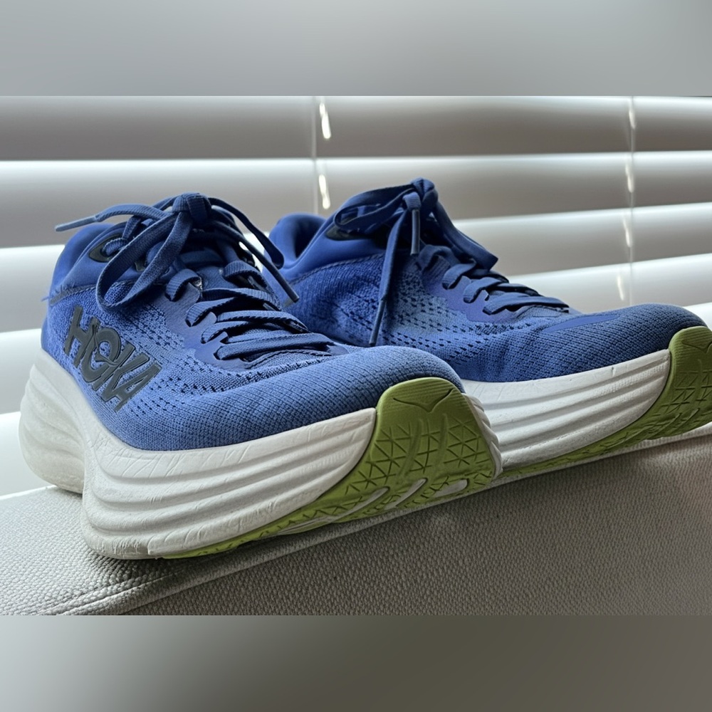 Hoka Blue and Green Athletic Shoes